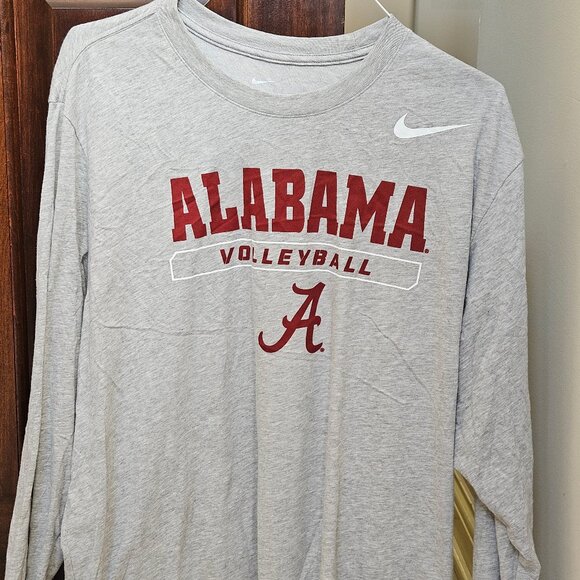 Nike Men's Alabama Volleyball LS Dri-Fit Shirt, Gray, Sz XXL - Picture 1 of 9